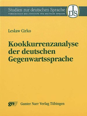 cover image of Kookkurrenzanalyse der deutschen  Gegenwartssprache